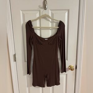 Princess Polly Brown Long Sleeve Romper